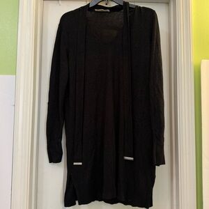 MICHAEL Michael Kors Long Sleeve Black Metallic Top